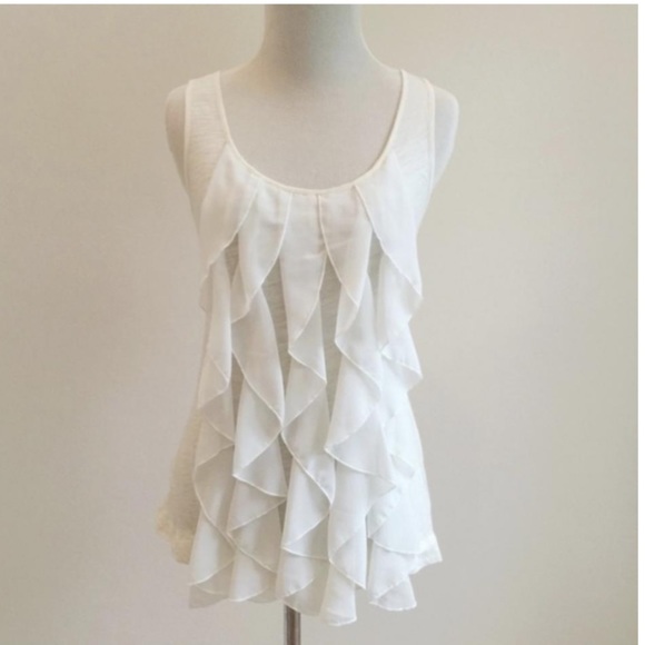Anthropologie Tops - Sold Anthro Deletta Graces Ruffle Tank Top SZ S